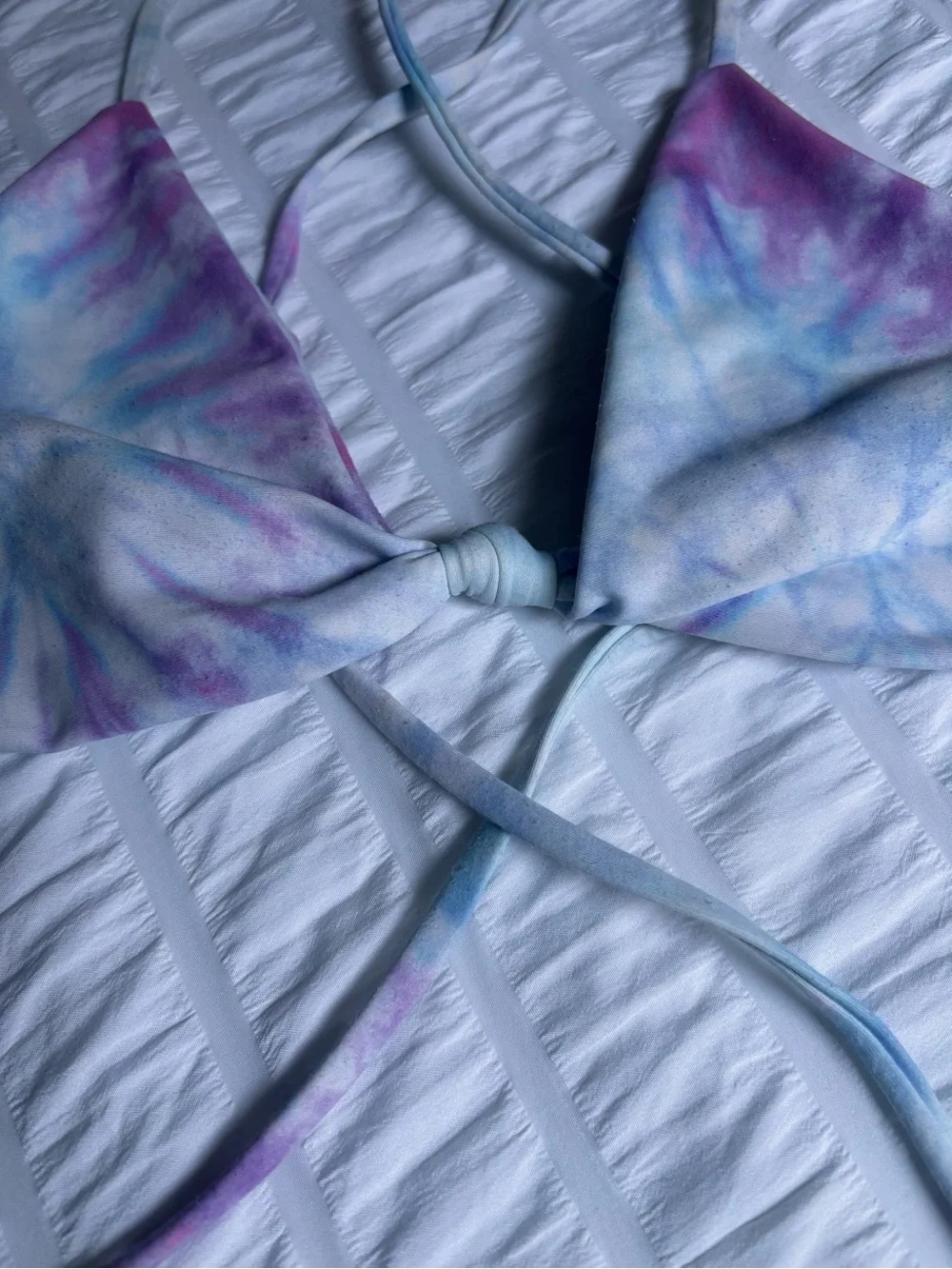 Skatie swim tie Dye Triangle Bikini Top in Purple & Blue “Sarah Top”